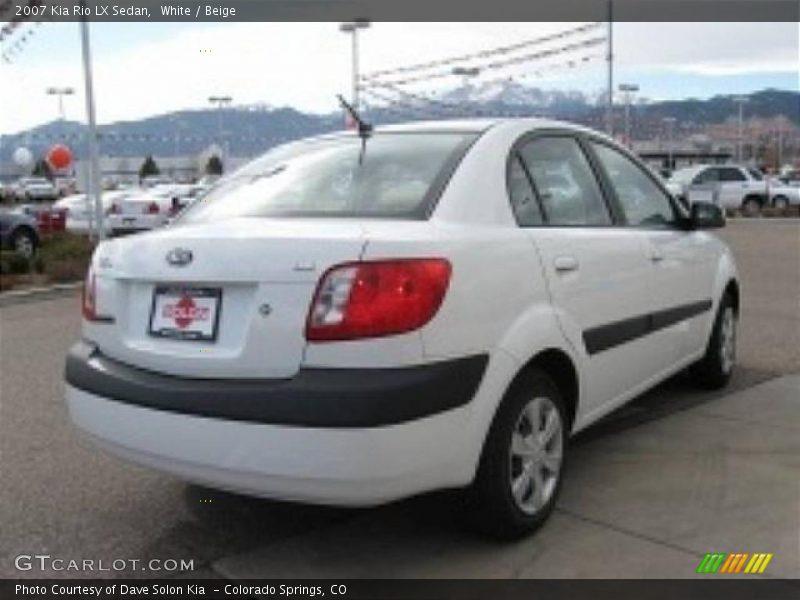 White / Beige 2007 Kia Rio LX Sedan