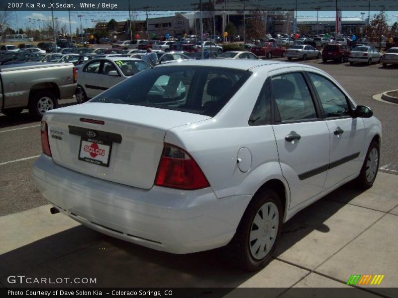 White / Beige 2007 Kia Rio LX Sedan