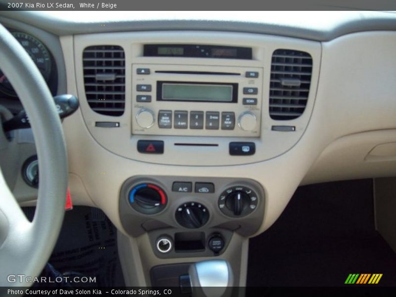 White / Beige 2007 Kia Rio LX Sedan
