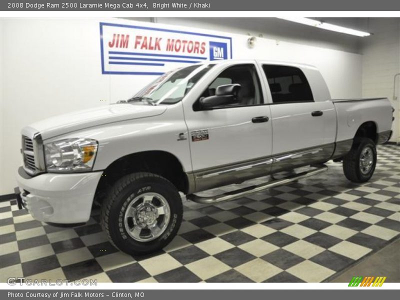 Bright White / Khaki 2008 Dodge Ram 2500 Laramie Mega Cab 4x4