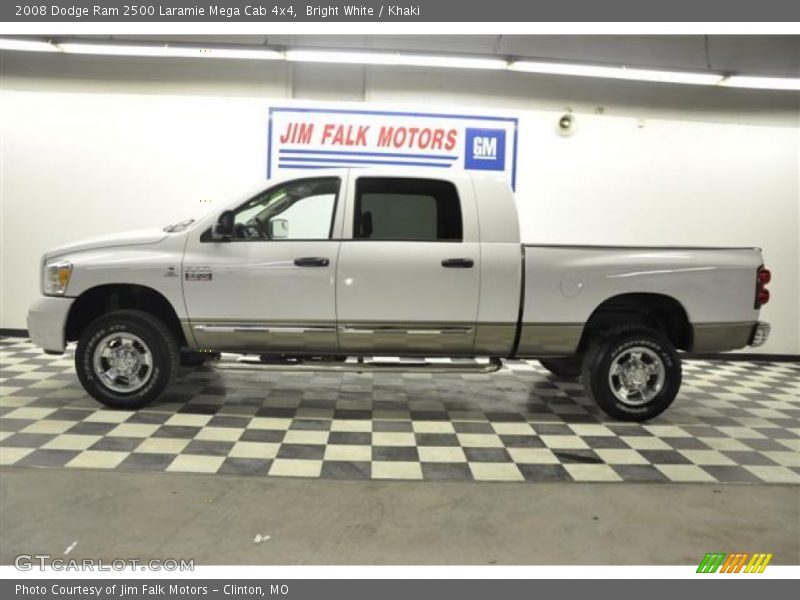Bright White / Khaki 2008 Dodge Ram 2500 Laramie Mega Cab 4x4