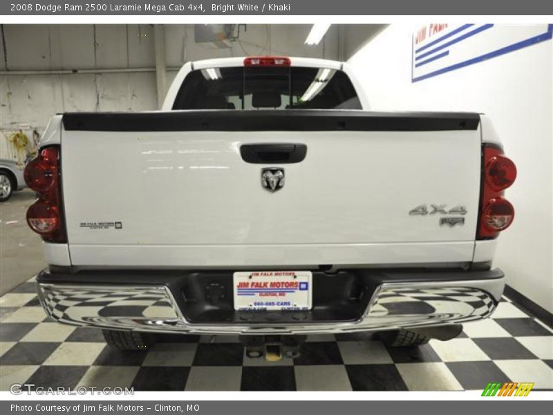 Bright White / Khaki 2008 Dodge Ram 2500 Laramie Mega Cab 4x4