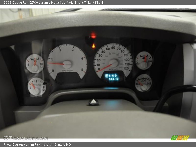 Bright White / Khaki 2008 Dodge Ram 2500 Laramie Mega Cab 4x4