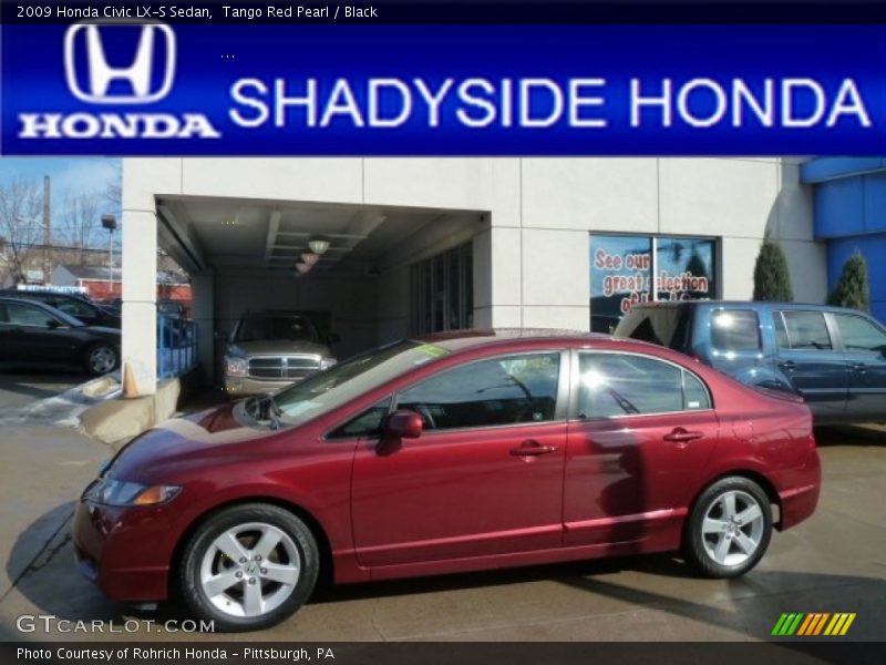 Tango Red Pearl / Black 2009 Honda Civic LX-S Sedan