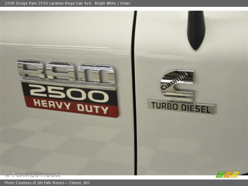 Bright White / Khaki 2008 Dodge Ram 2500 Laramie Mega Cab 4x4