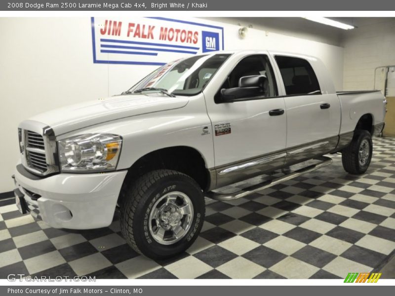 Bright White / Khaki 2008 Dodge Ram 2500 Laramie Mega Cab 4x4