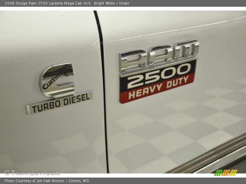 Bright White / Khaki 2008 Dodge Ram 2500 Laramie Mega Cab 4x4