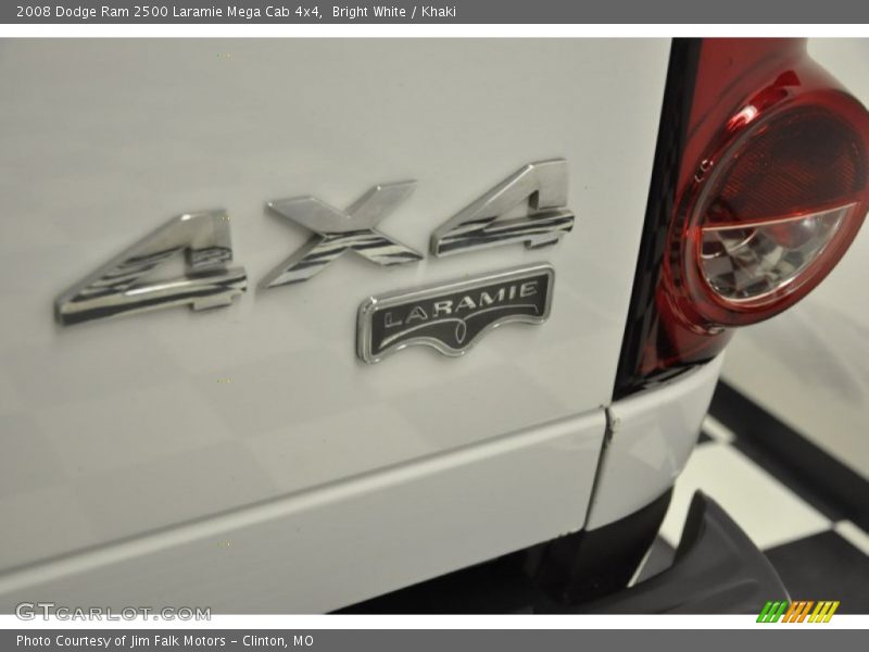 Bright White / Khaki 2008 Dodge Ram 2500 Laramie Mega Cab 4x4