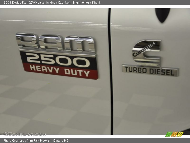 Bright White / Khaki 2008 Dodge Ram 2500 Laramie Mega Cab 4x4