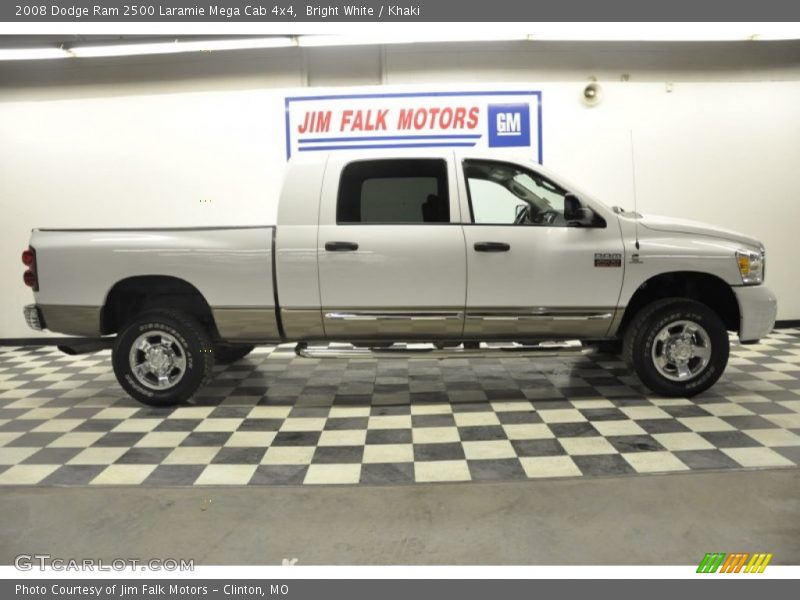 Bright White / Khaki 2008 Dodge Ram 2500 Laramie Mega Cab 4x4