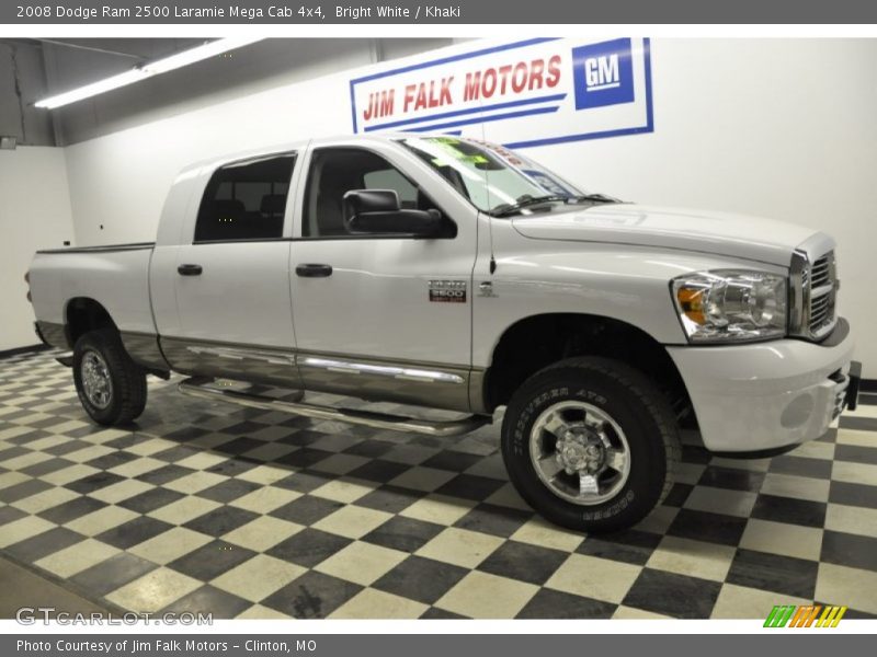 Bright White / Khaki 2008 Dodge Ram 2500 Laramie Mega Cab 4x4