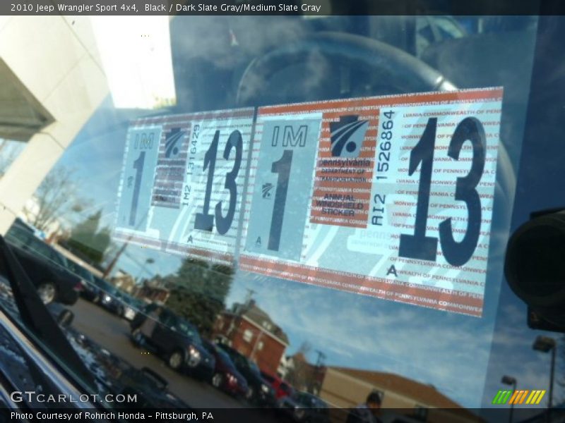 Black / Dark Slate Gray/Medium Slate Gray 2010 Jeep Wrangler Sport 4x4