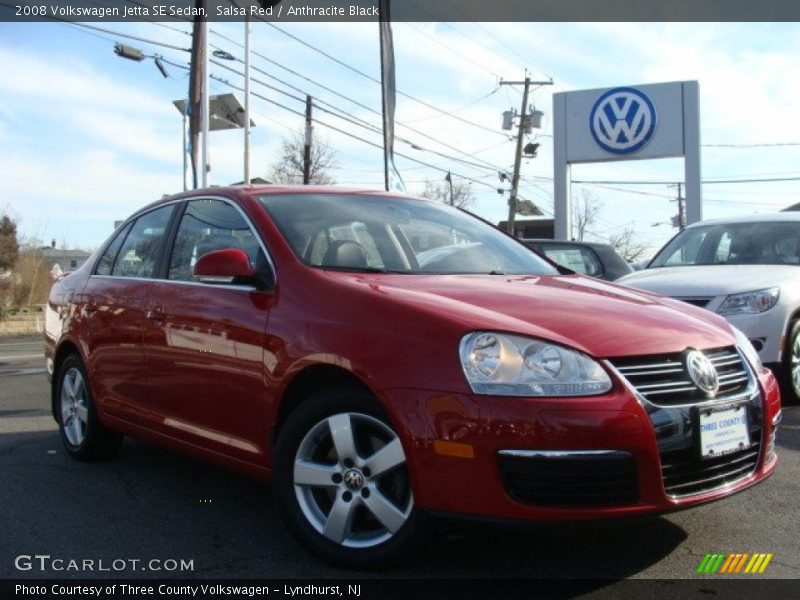 Salsa Red / Anthracite Black 2008 Volkswagen Jetta SE Sedan