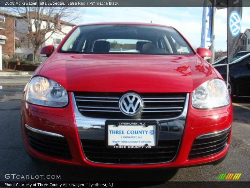 Salsa Red / Anthracite Black 2008 Volkswagen Jetta SE Sedan