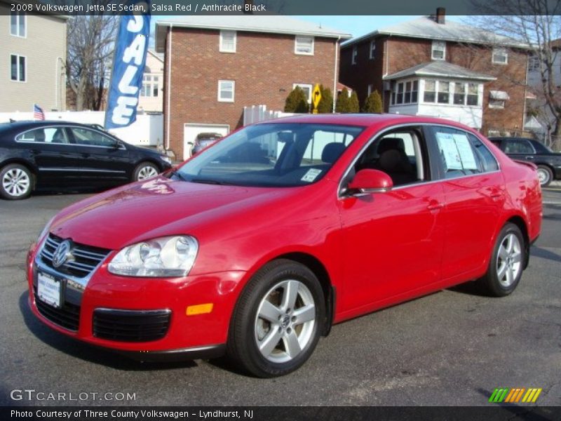 Salsa Red / Anthracite Black 2008 Volkswagen Jetta SE Sedan