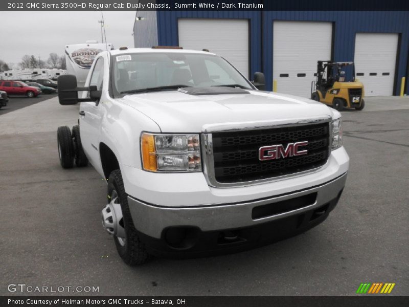 Summit White / Dark Titanium 2012 GMC Sierra 3500HD Regular Cab Dually Chassis
