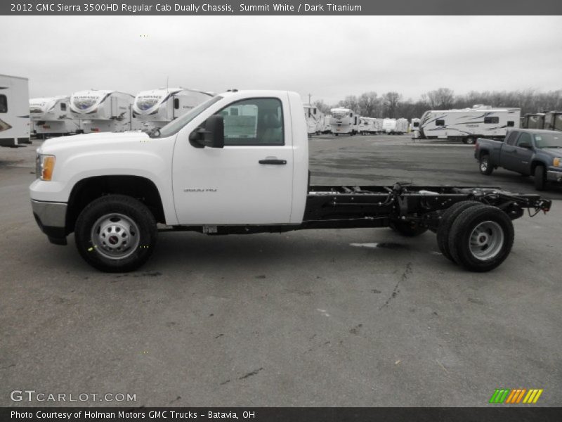 Summit White / Dark Titanium 2012 GMC Sierra 3500HD Regular Cab Dually Chassis
