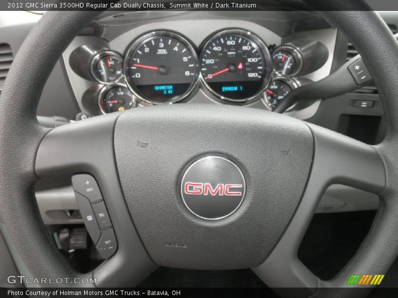 Summit White / Dark Titanium 2012 GMC Sierra 3500HD Regular Cab Dually Chassis