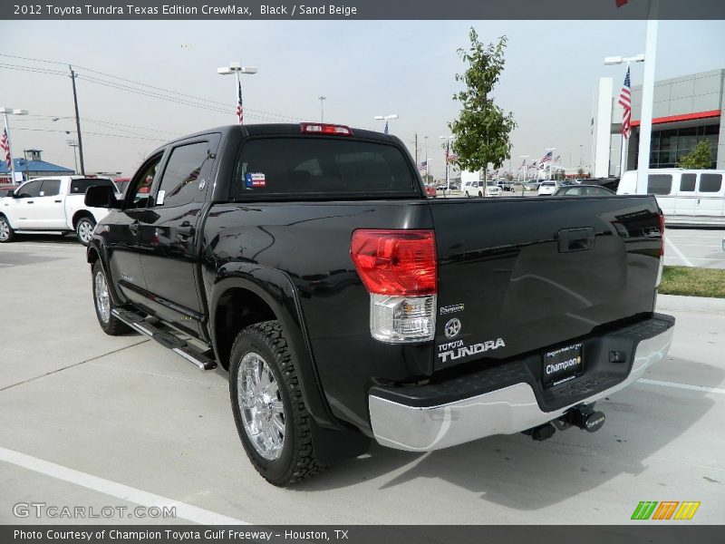 Black / Sand Beige 2012 Toyota Tundra Texas Edition CrewMax