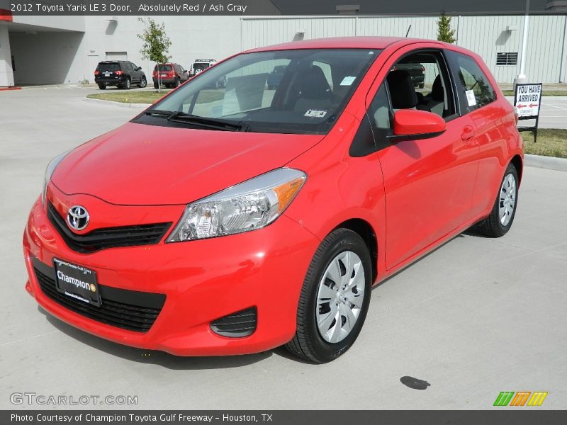 Absolutely Red / Ash Gray 2012 Toyota Yaris LE 3 Door