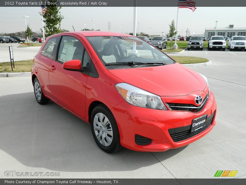 Absolutely Red / Ash Gray 2012 Toyota Yaris LE 3 Door