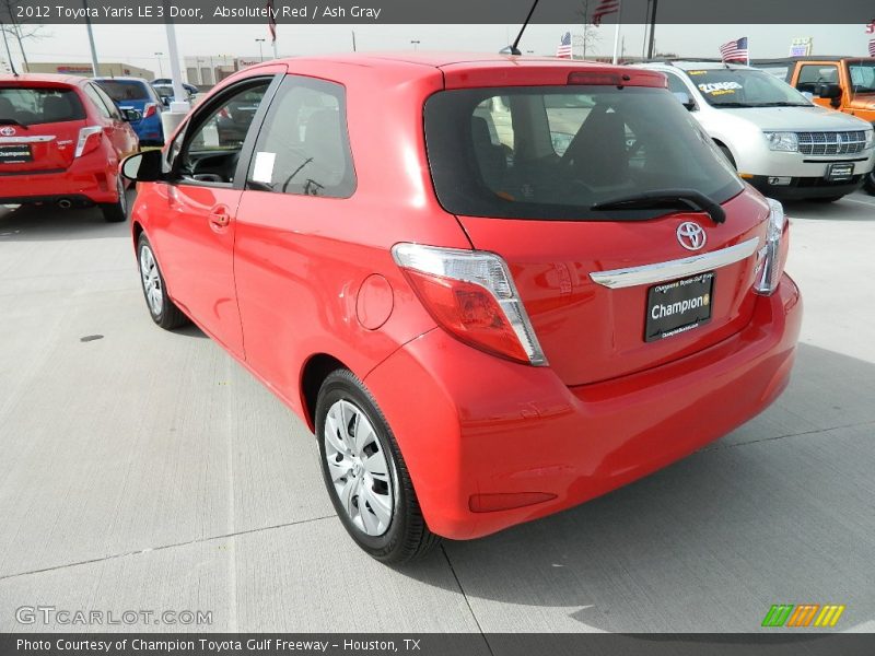 Absolutely Red / Ash Gray 2012 Toyota Yaris LE 3 Door