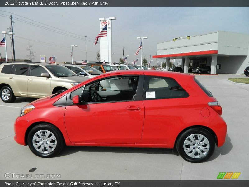 Absolutely Red / Ash Gray 2012 Toyota Yaris LE 3 Door