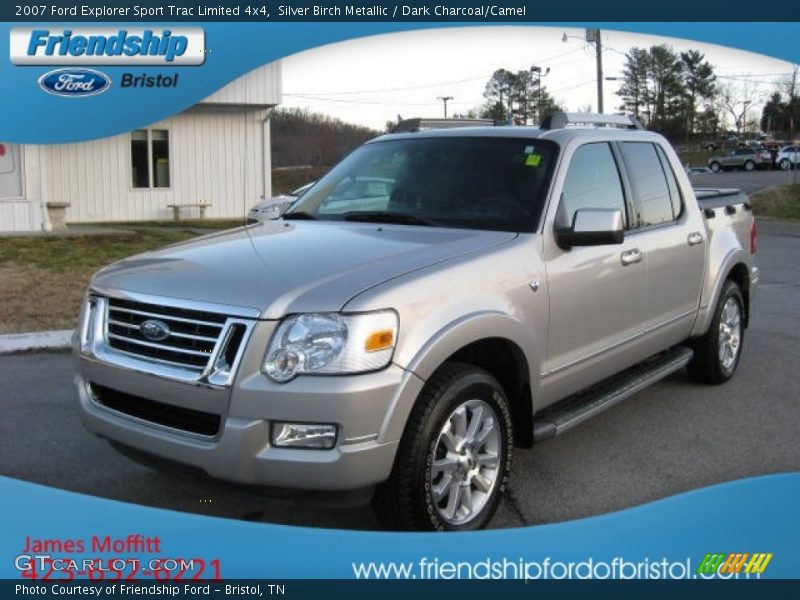Silver Birch Metallic / Dark Charcoal/Camel 2007 Ford Explorer Sport Trac Limited 4x4