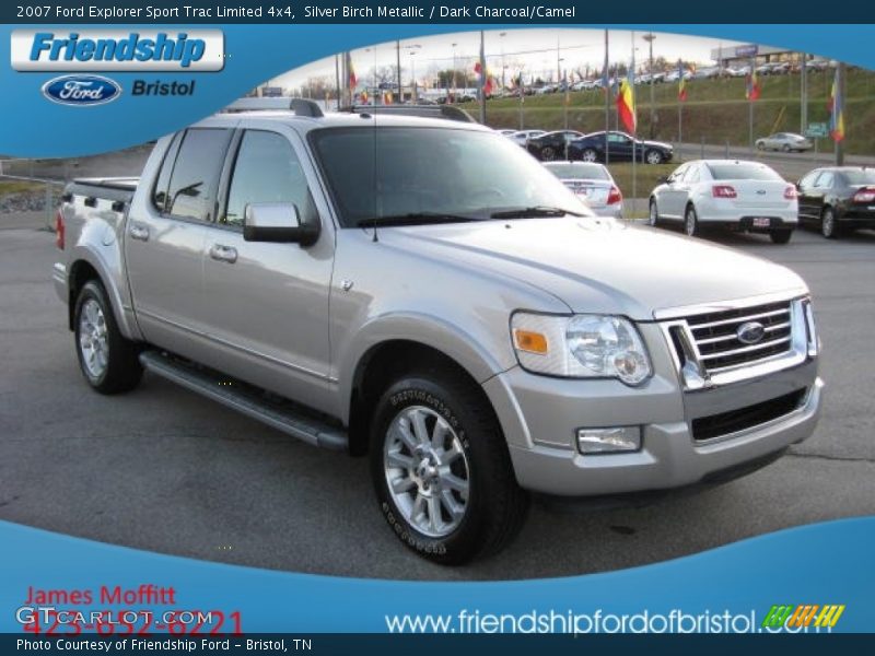 Silver Birch Metallic / Dark Charcoal/Camel 2007 Ford Explorer Sport Trac Limited 4x4