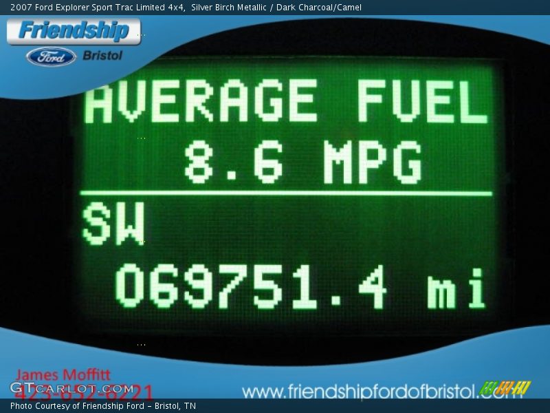 Silver Birch Metallic / Dark Charcoal/Camel 2007 Ford Explorer Sport Trac Limited 4x4