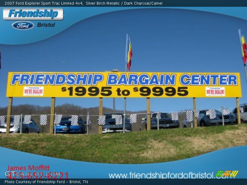 Silver Birch Metallic / Dark Charcoal/Camel 2007 Ford Explorer Sport Trac Limited 4x4