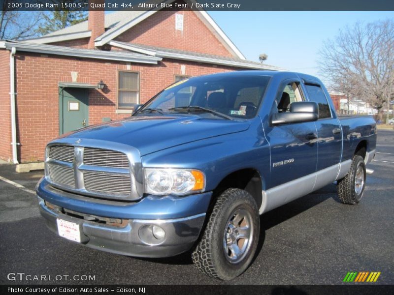 Atlantic Blue Pearl / Dark Slate Gray 2005 Dodge Ram 1500 SLT Quad Cab 4x4