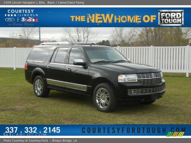 Black / Camel/Sand Piping 2008 Lincoln Navigator L Elite