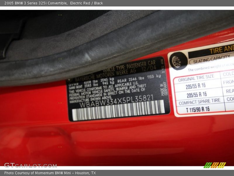 Electric Red / Black 2005 BMW 3 Series 325i Convertible