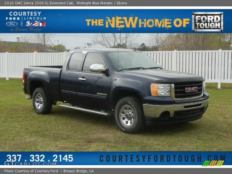 Midnight Blue Metallic / Ebony 2010 GMC Sierra 1500 SL Extended Cab