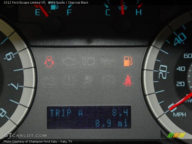 White Suede / Charcoal Black 2012 Ford Escape Limited V6