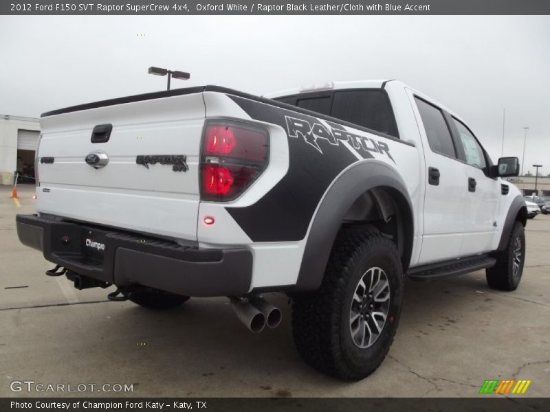Oxford White / Raptor Black Leather/Cloth with Blue Accent 2012 Ford F150 SVT Raptor SuperCrew 4x4