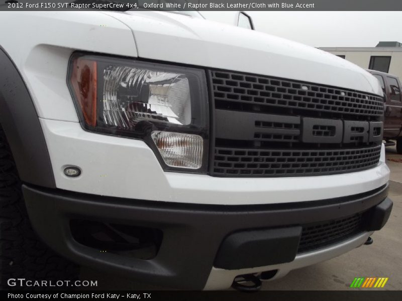 Oxford White / Raptor Black Leather/Cloth with Blue Accent 2012 Ford F150 SVT Raptor SuperCrew 4x4