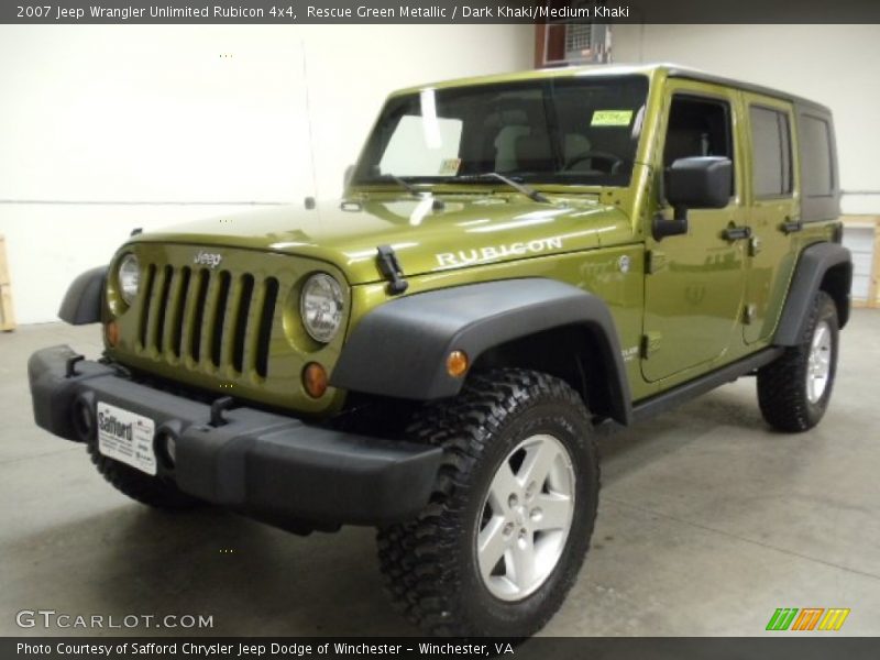 Rescue Green Metallic / Dark Khaki/Medium Khaki 2007 Jeep Wrangler Unlimited Rubicon 4x4