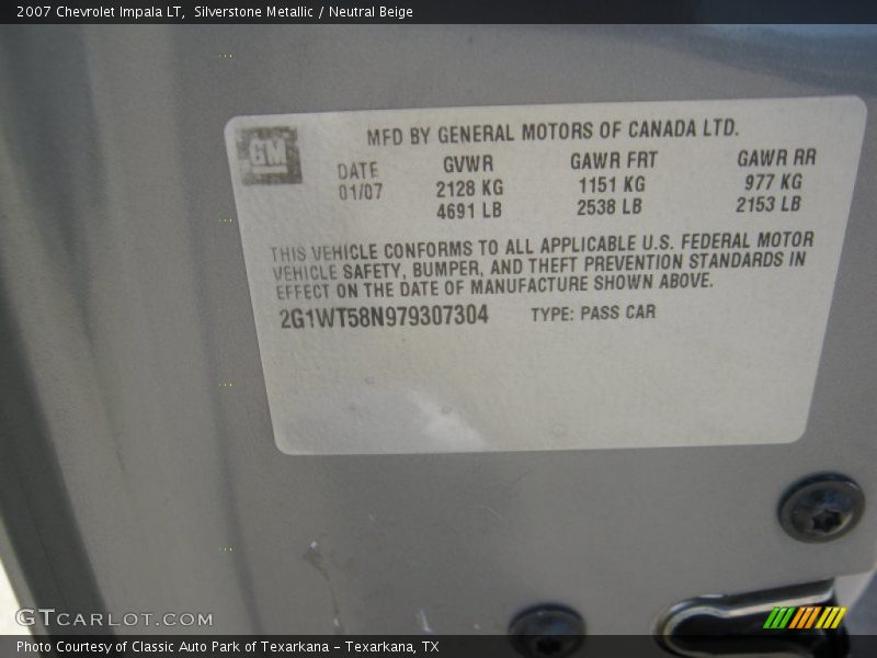 Silverstone Metallic / Neutral Beige 2007 Chevrolet Impala LT