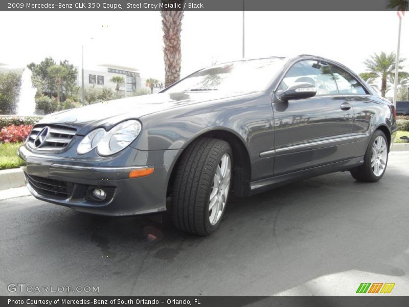 Steel Grey Metallic / Black 2009 Mercedes-Benz CLK 350 Coupe