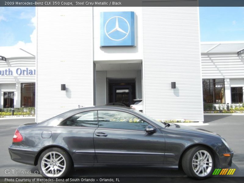 Steel Grey Metallic / Black 2009 Mercedes-Benz CLK 350 Coupe