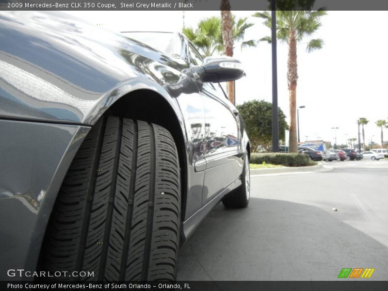 Steel Grey Metallic / Black 2009 Mercedes-Benz CLK 350 Coupe