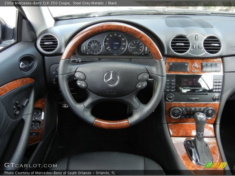 Steel Grey Metallic / Black 2009 Mercedes-Benz CLK 350 Coupe