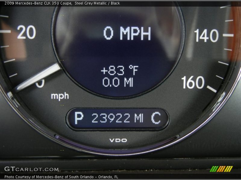 Steel Grey Metallic / Black 2009 Mercedes-Benz CLK 350 Coupe