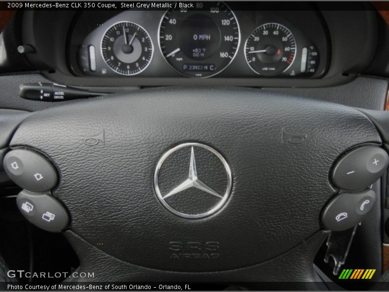 Steel Grey Metallic / Black 2009 Mercedes-Benz CLK 350 Coupe