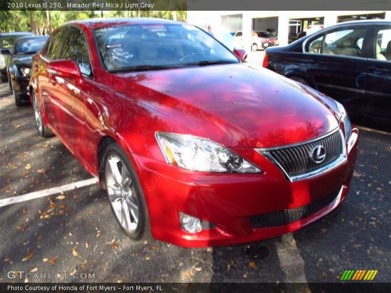 Matador Red Mica / Light Gray 2010 Lexus IS 250