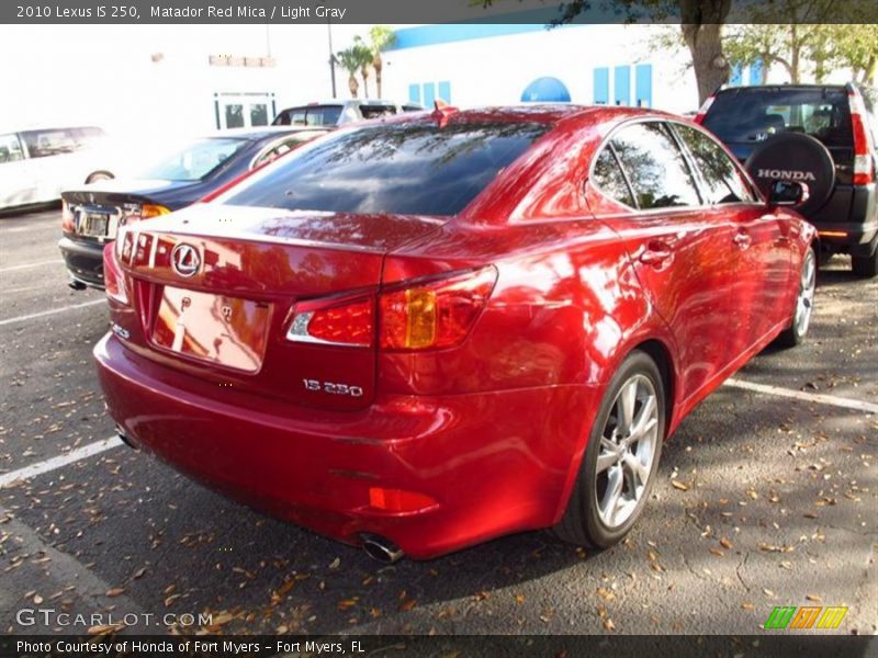 Matador Red Mica / Light Gray 2010 Lexus IS 250