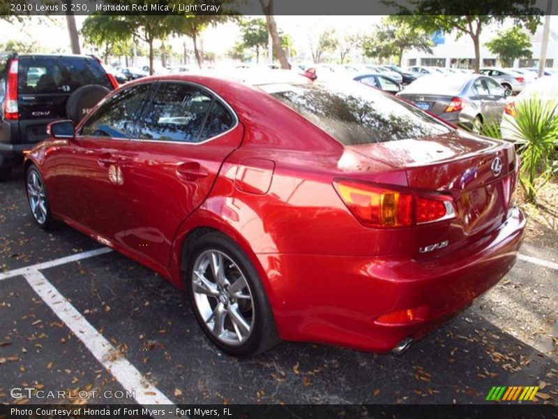 Matador Red Mica / Light Gray 2010 Lexus IS 250