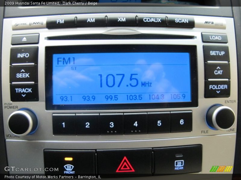 Dark Cherry / Beige 2009 Hyundai Santa Fe Limited